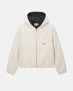 Stussy Work Jacket Insulated Canvas Men Jackets Beige | ZBQ-2462