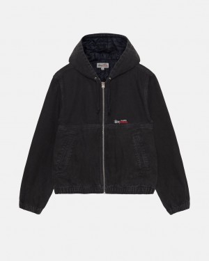 Stussy Work Jacket Insulated Canvas Men Jackets Black | ALA-2093