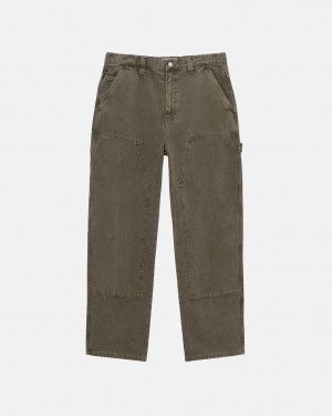 Stussy Work Pant Canvas Men Pants Olive | KFB-6054