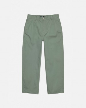 Stussy Workgear Trouser Twill Men Pants Green | BOM-3991