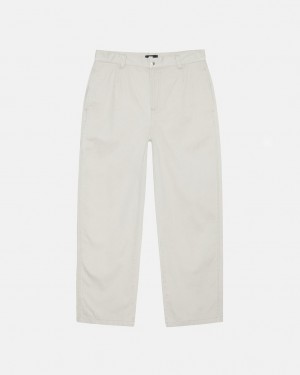 Stussy Workgear Trouser Twill Men Pants White | IWC-2771