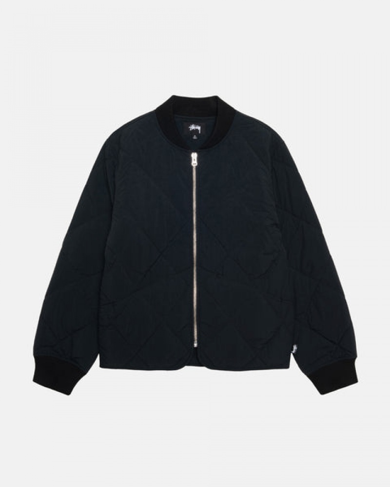 Stussy 8 Ball Quilted Liner Jacket Men Jackets Black | YRP-8064