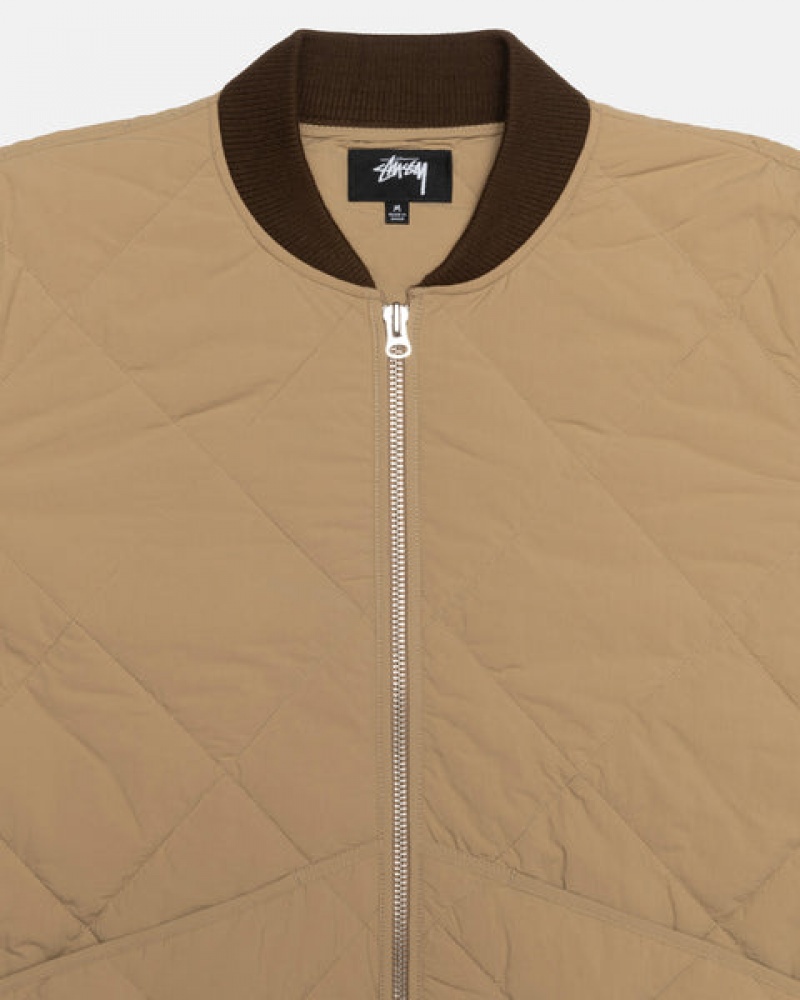 Stussy 8 Ball Quilted Liner Jacket Men Jackets Brown | MOK-5781