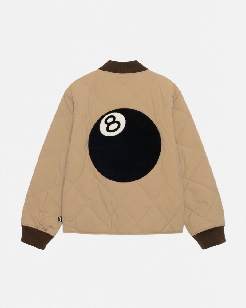 Stussy 8 Ball Quilted Liner Jacket Men Jackets Brown | MOK-5781