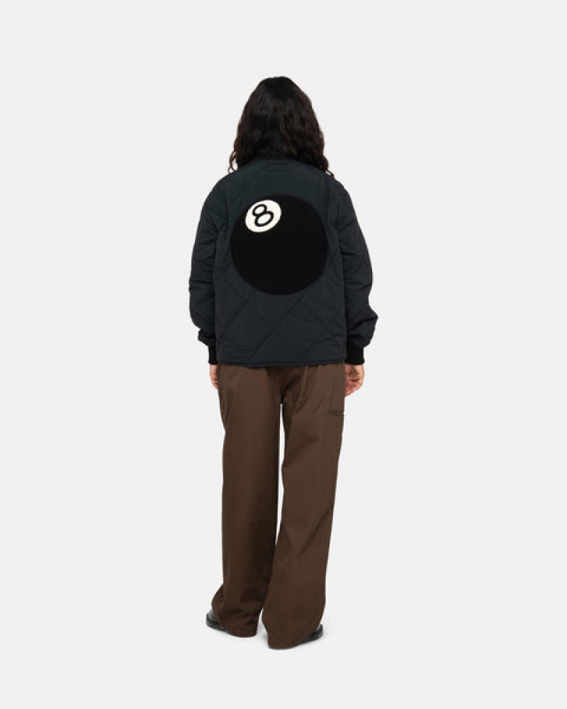 Stussy 8 Ball Quilted Liner Jacket Women Jackets Black | ANL-7015