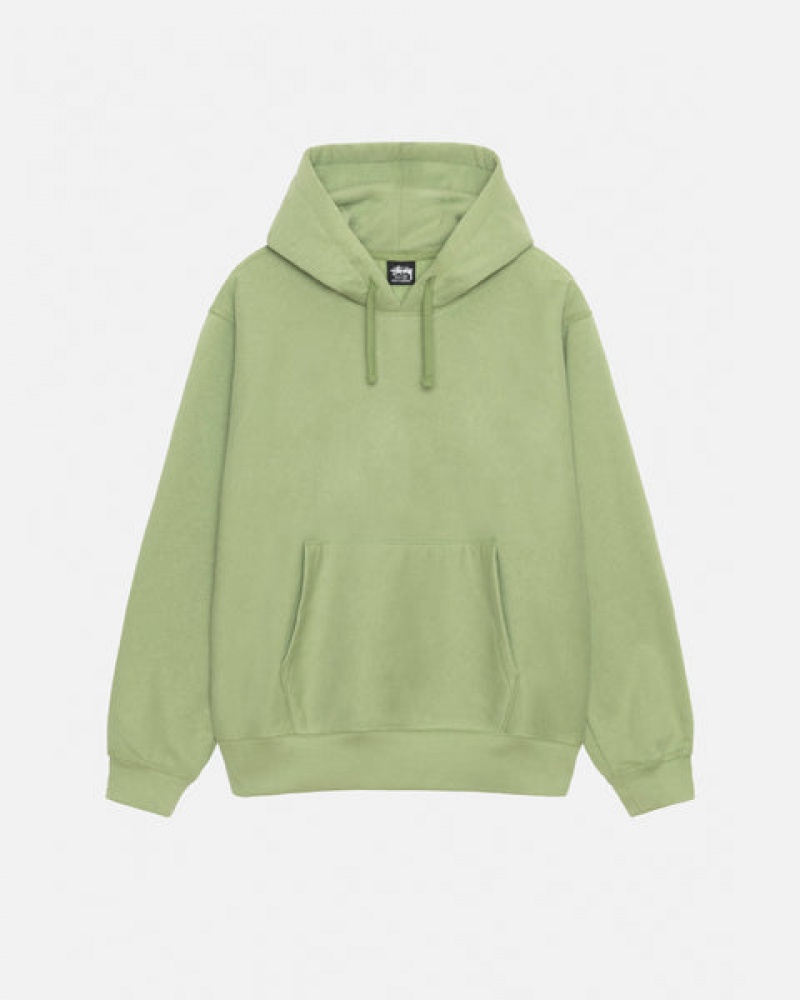 Stussy Back Hood Applique Hood Men Sweatshirts Green | BGD-9158