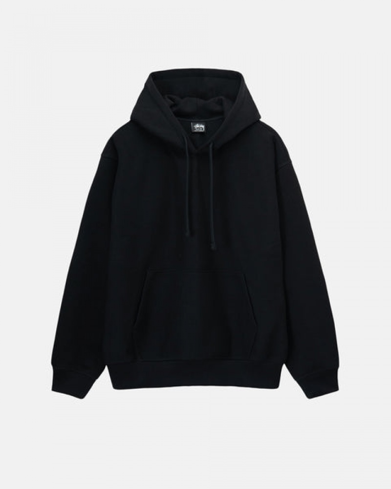 Stussy Back Hood Applique Hoodie Men Hoodie Black | SZK-3342