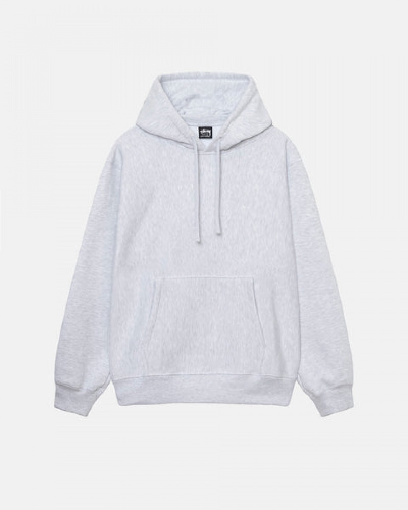 Stussy Back Hood Applique Hoodie Men Hoodie Grey | XNH-0570