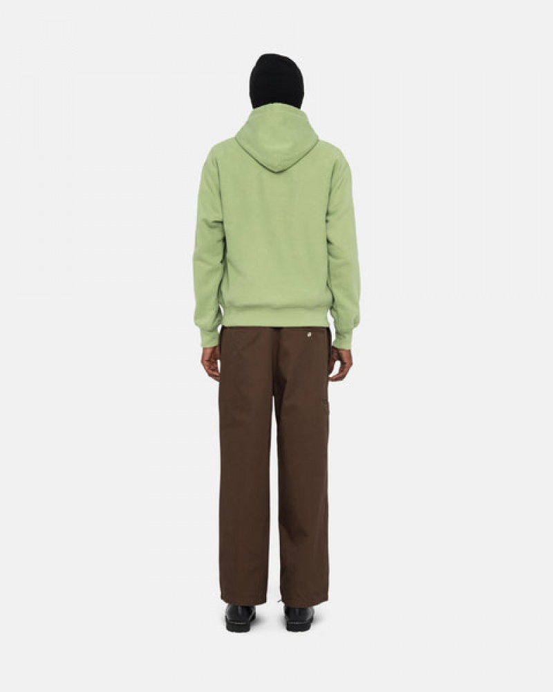 Stussy Basic Applique Hood Men Sweatshirts Green | BEB-6013