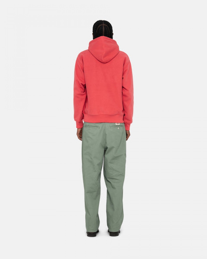 Stussy Basic Applique Hood Men Sweatshirts Red | XXD-1241