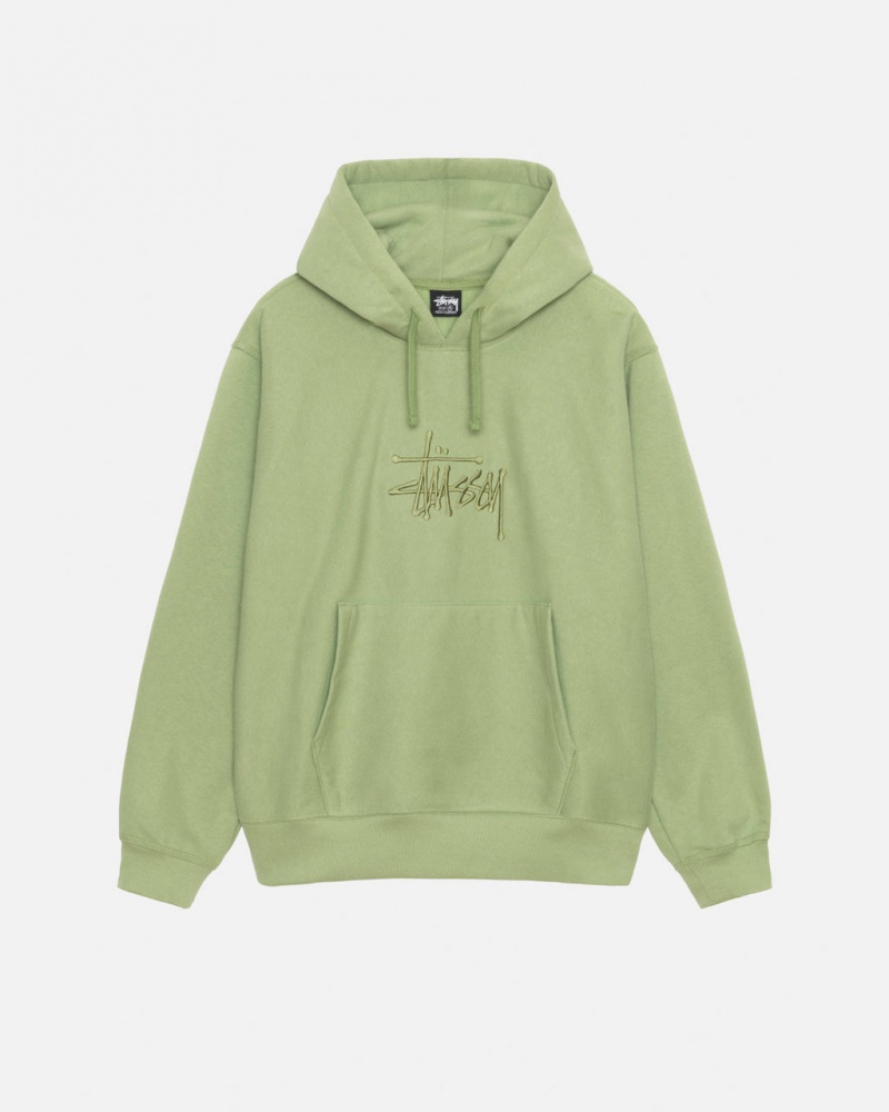 Stussy Basic Applique Hood Women Sweatshirts Green | TGT-3605