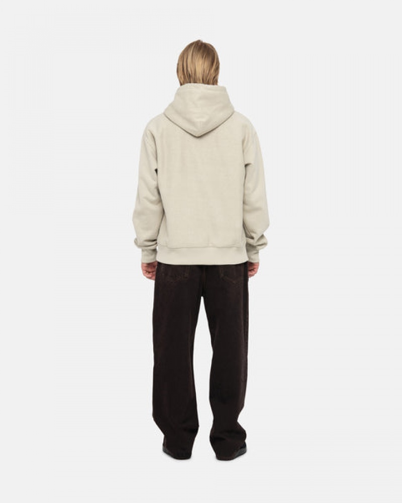 Stussy Basic Applique Hood Women Sweatshirts Khaki | OYC-1975