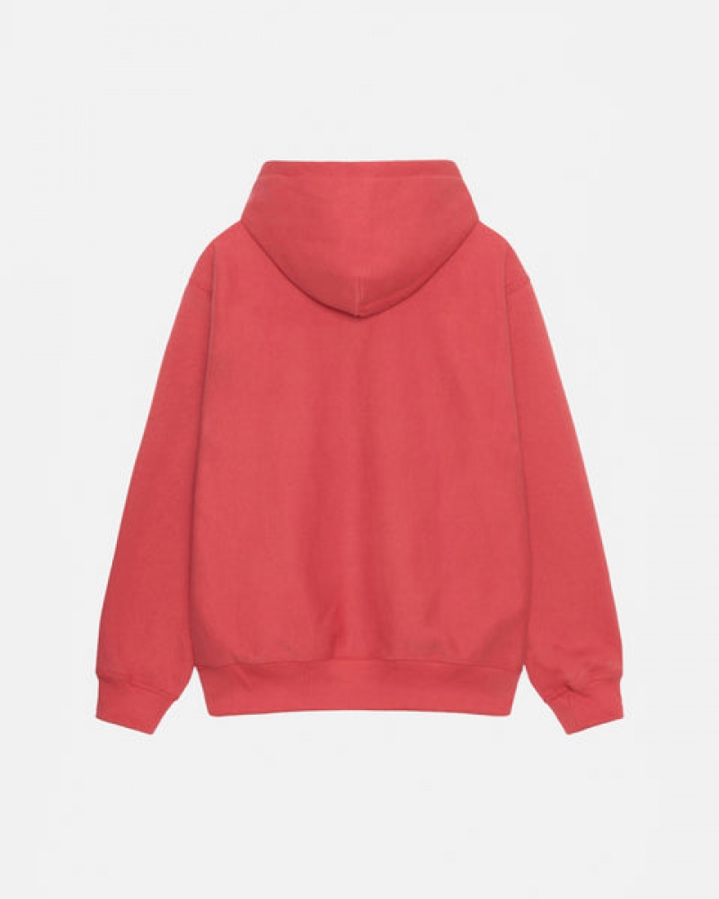 Stussy Basic Applique Hood Women Sweatshirts Red | MHZ-7088