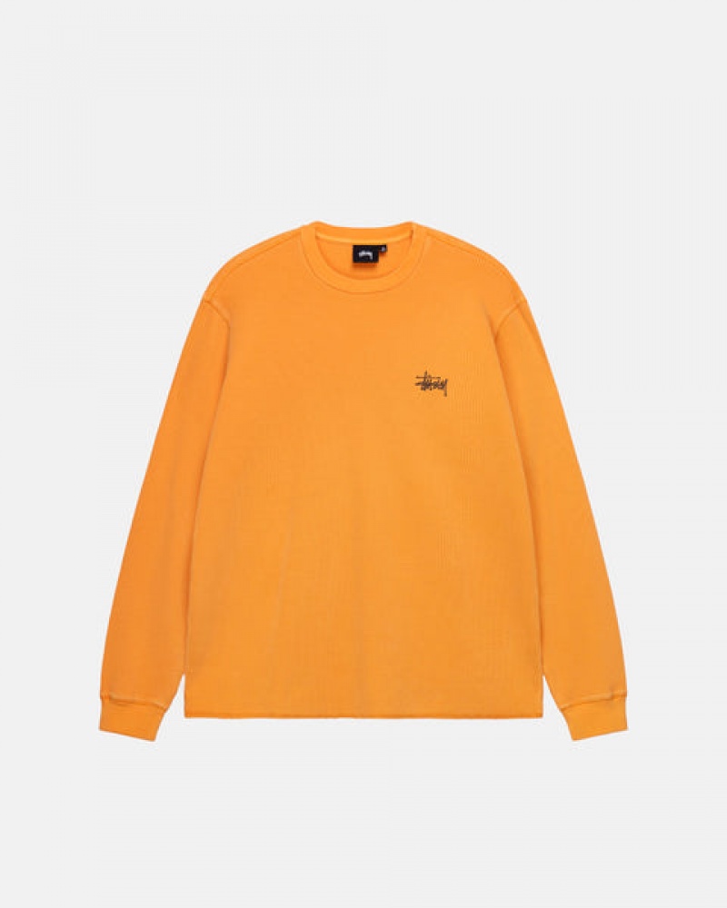 Stussy Basic Stock Ls Thermal Men Tops Orange | PHG-9274