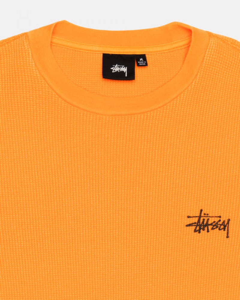 Stussy Basic Stock Ls Thermal Men Tops Orange | PHG-9274