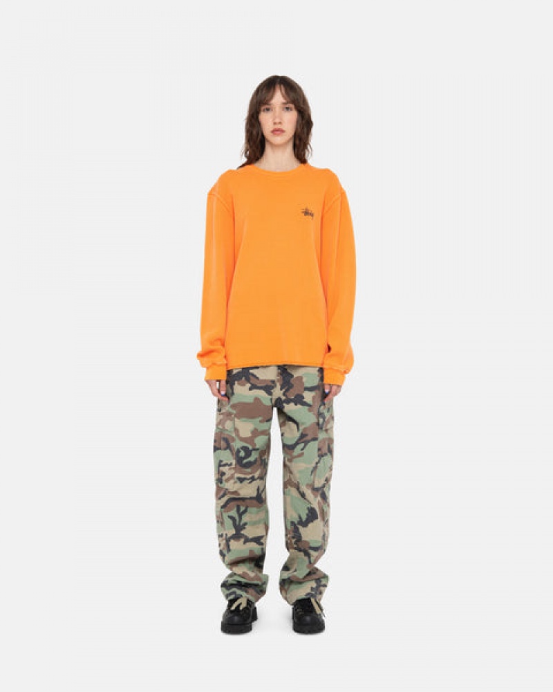 Stussy Basic Stock Ls Thermal Men Tops Orange | PHG-9274