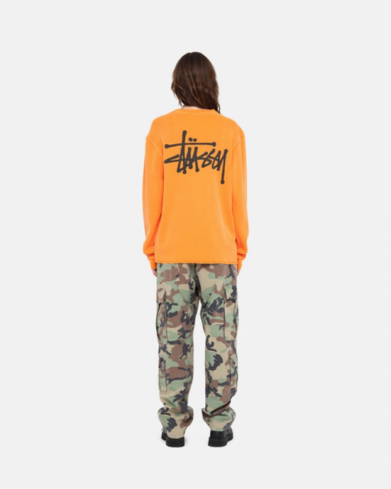 Stussy Basic Stock Ls Thermal Men Tops Orange | PHG-9274