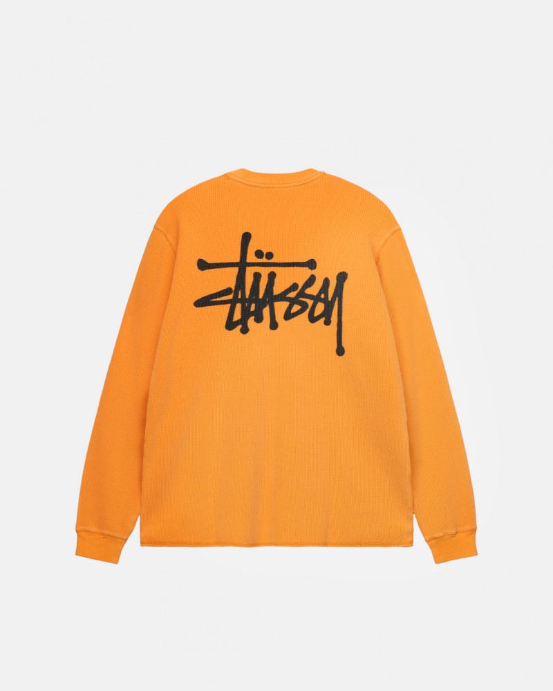 Stussy Basic Stock Ls Thermal Men Tops Orange | PHG-9274