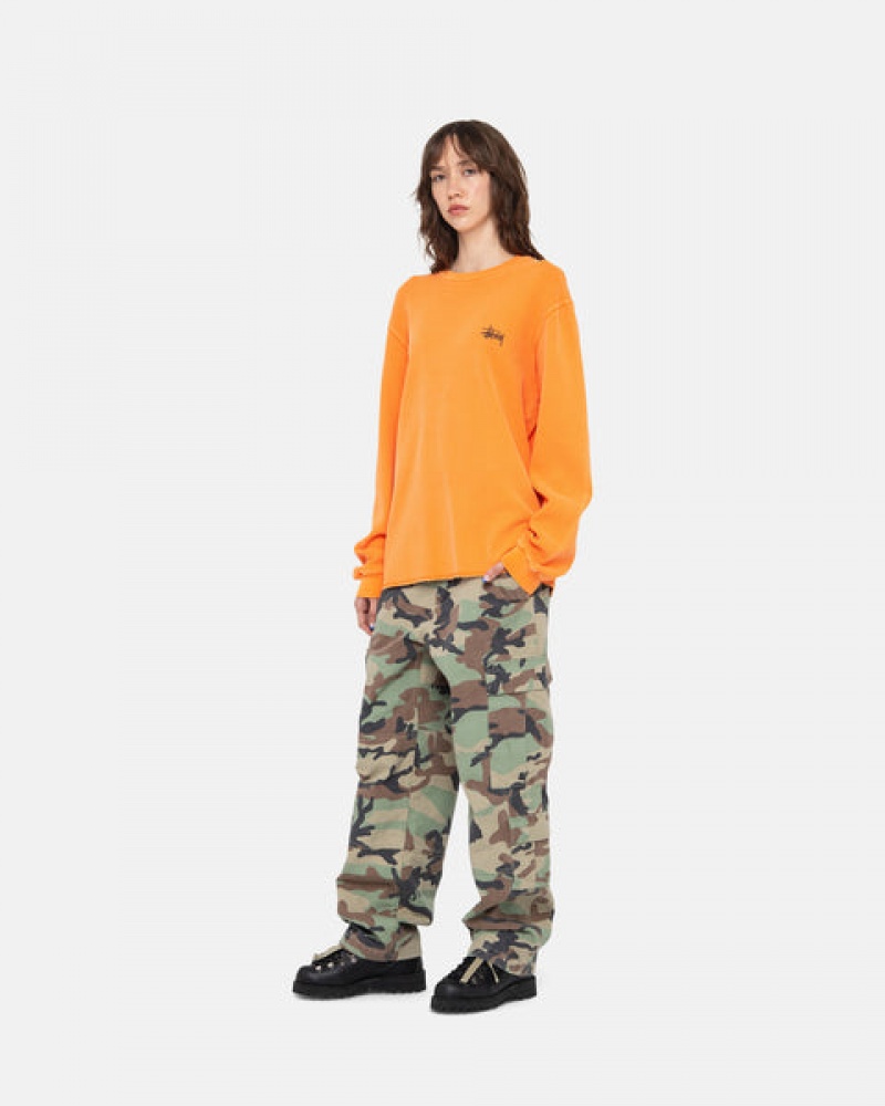 Stussy Basic Stock Ls Thermal Women Tops Orange | TZE-9953