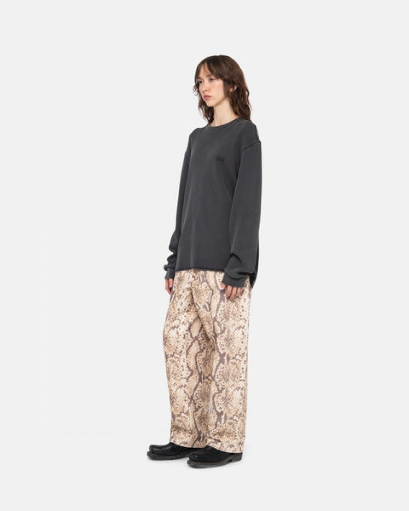 Stussy Basic Stock Ls Thermal Women Tops Black | OAN-5551