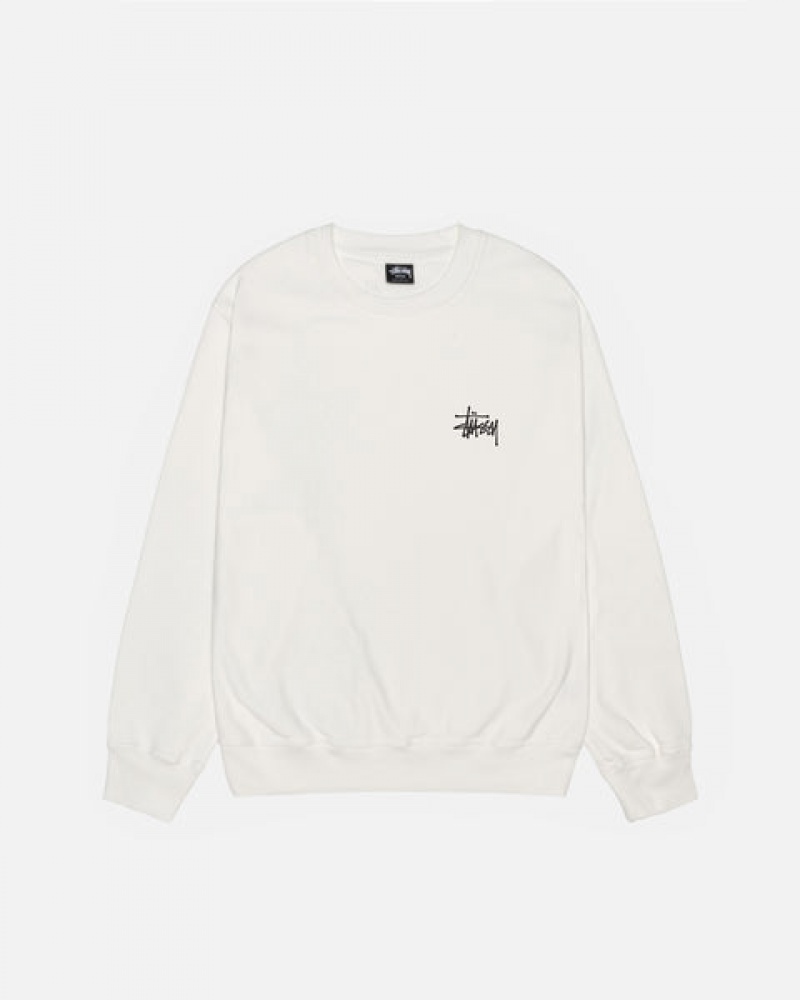 Stussy Basic Stüssy Pigment Dyed Crew Men Sweatshirts Beige | CIT-4822