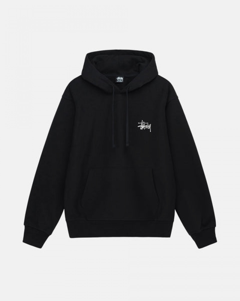 Stussy Basic Stussy Hoodie Men Hoodie Black | WPF-2533