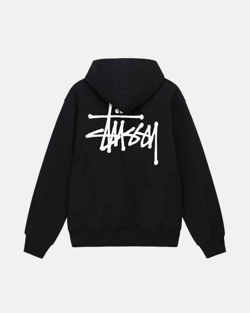 Stussy Basic Stussy Hoodie Men Hoodie Black | WPF-2533