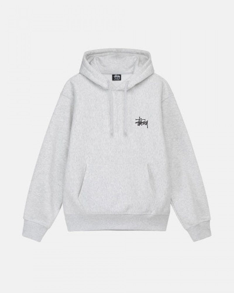 Stussy Basic Stussy Hoodie Men Hoodie Grey | ZNA-6439