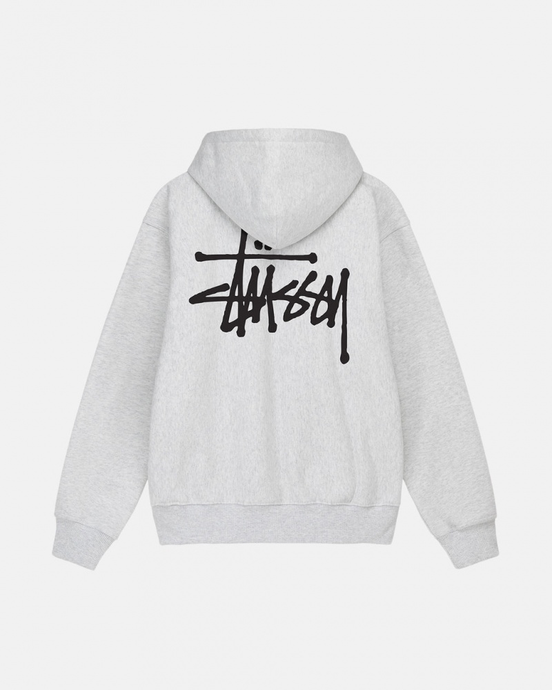 Stussy Basic Stussy Hoodie Men Hoodie Grey | ZNA-6439