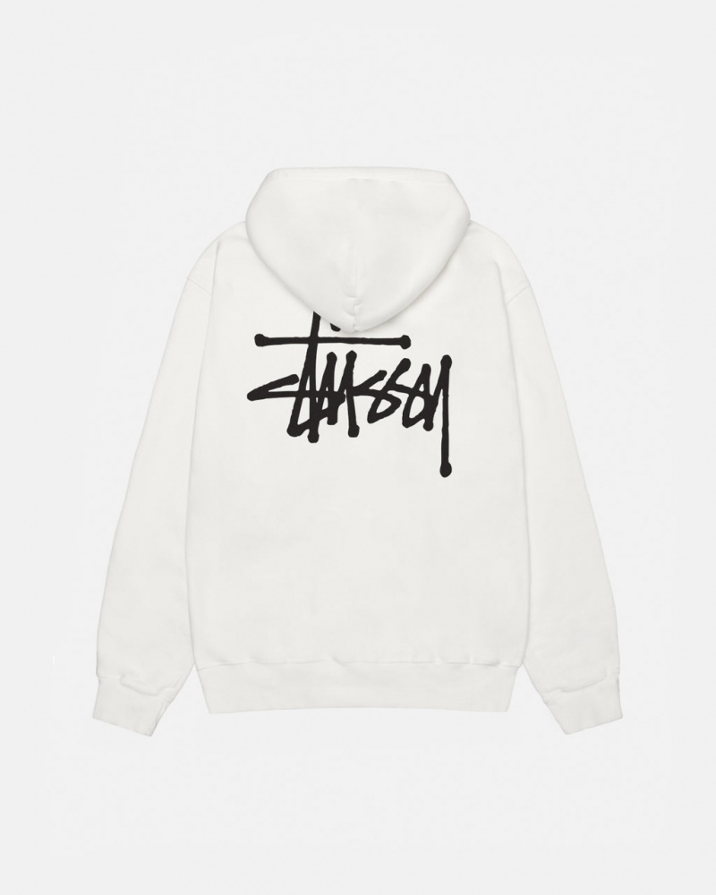 Stussy Basic Stussy Hoodie Pigment Dyed Men Hoodie Beige | NQW-5491