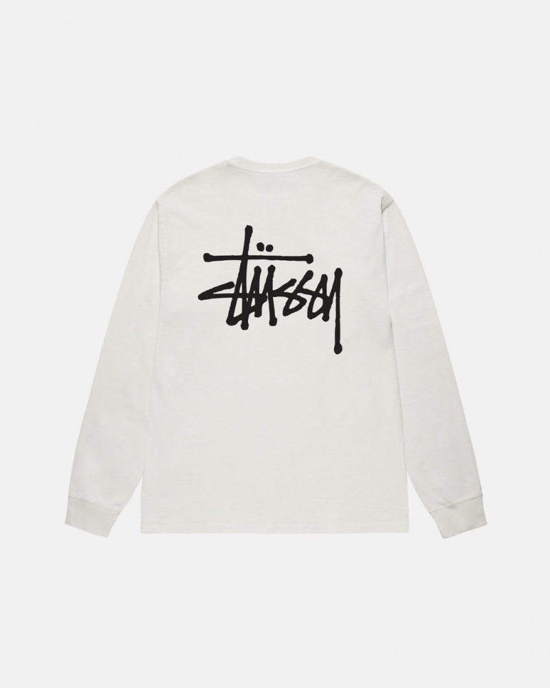 Stussy Basic Stussy LS Tee Pigment Dyed Women T Shirt Beige | OPN-8250