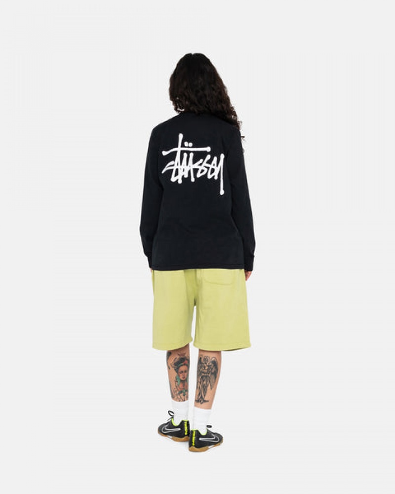 Stussy Basic Stussy Ls Tee Men T Shirt Black | AKS-0312