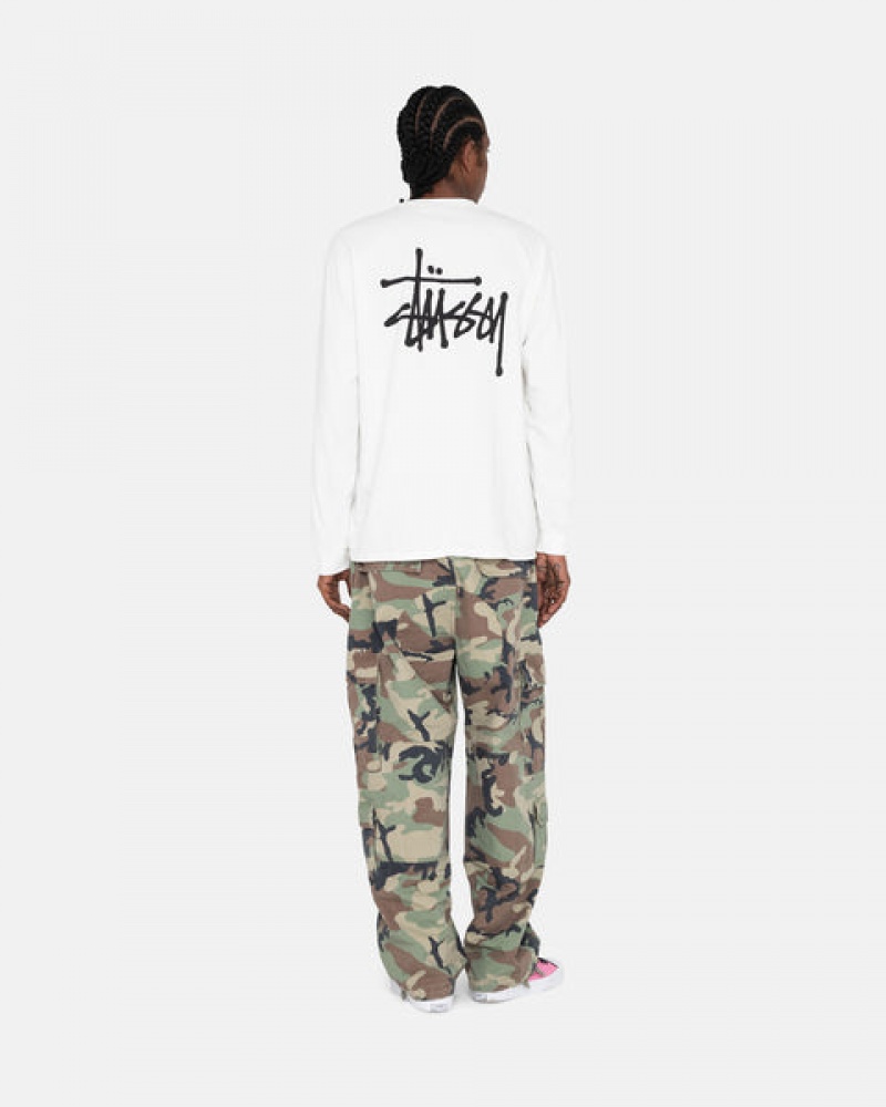 Stussy Basic Stussy Ls Tee Men T Shirt White | YBX-6310