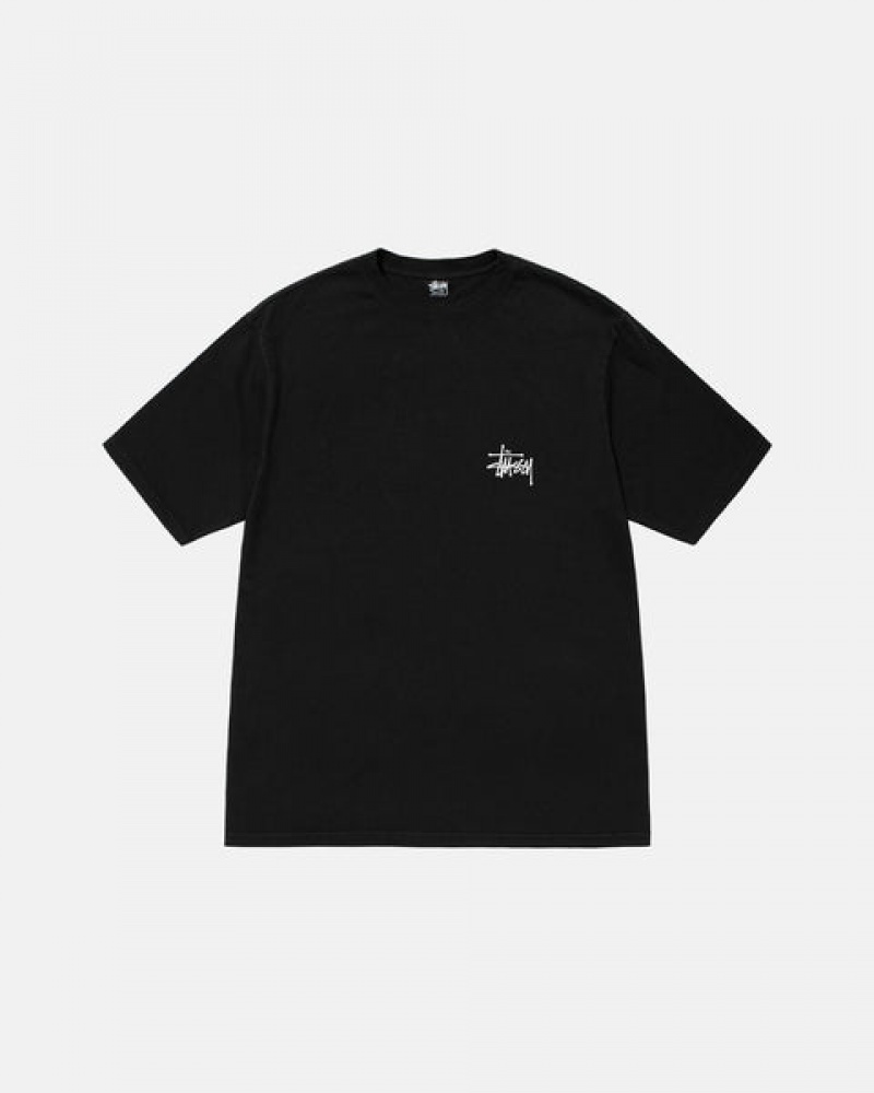 Stussy Basic Stussy Pigment Dyed Tee Men T Shirt Black | PWZ-8475