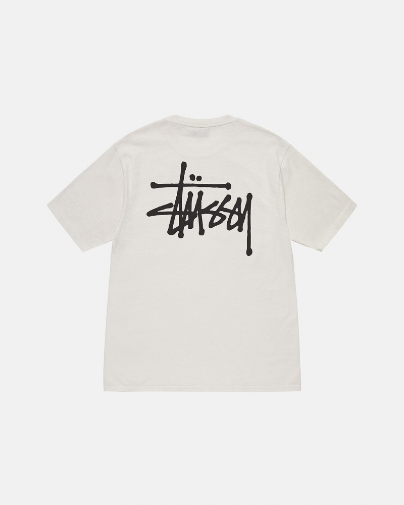 Stussy Basic Stussy Tee Men T Shirt Beige | NVQ-3710