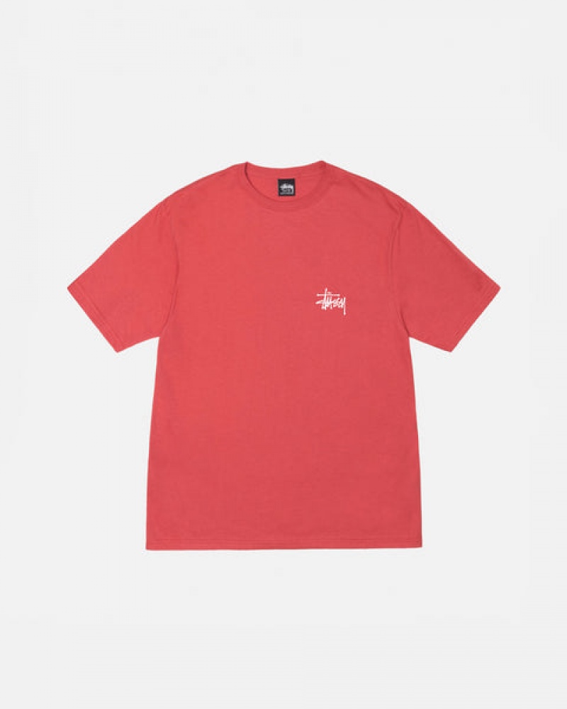 Stussy Basic Stussy Tee Men T Shirt Red | EKR-4603