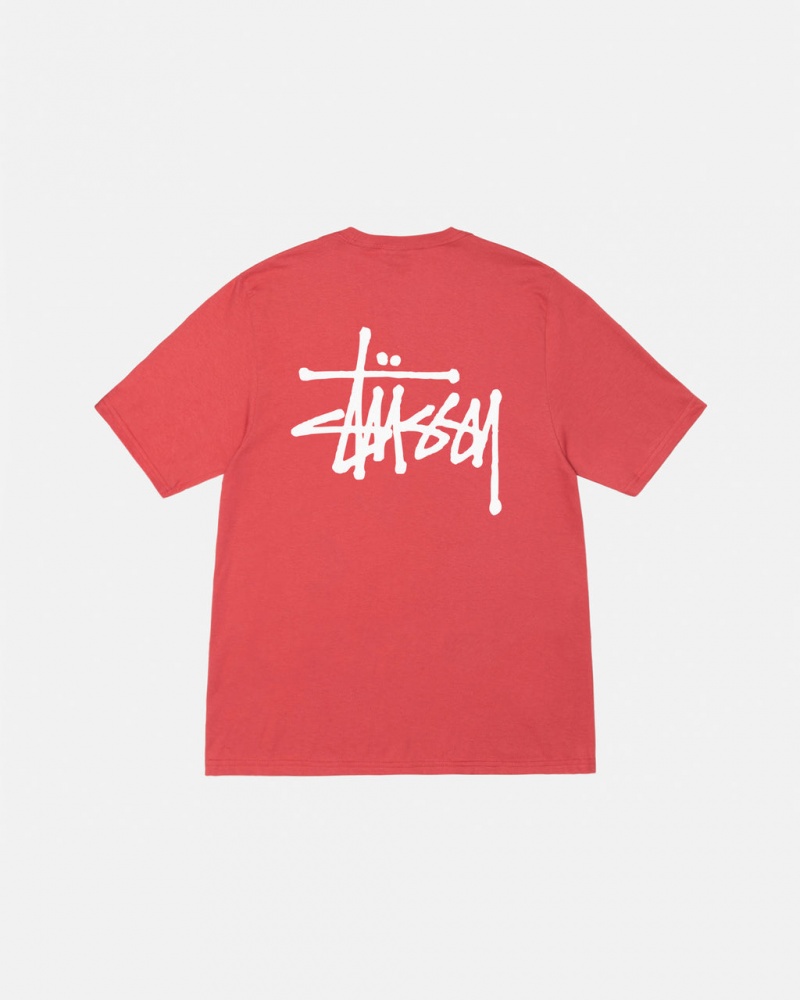 Stussy Basic Stussy Tee Men T Shirt Red | EKR-4603