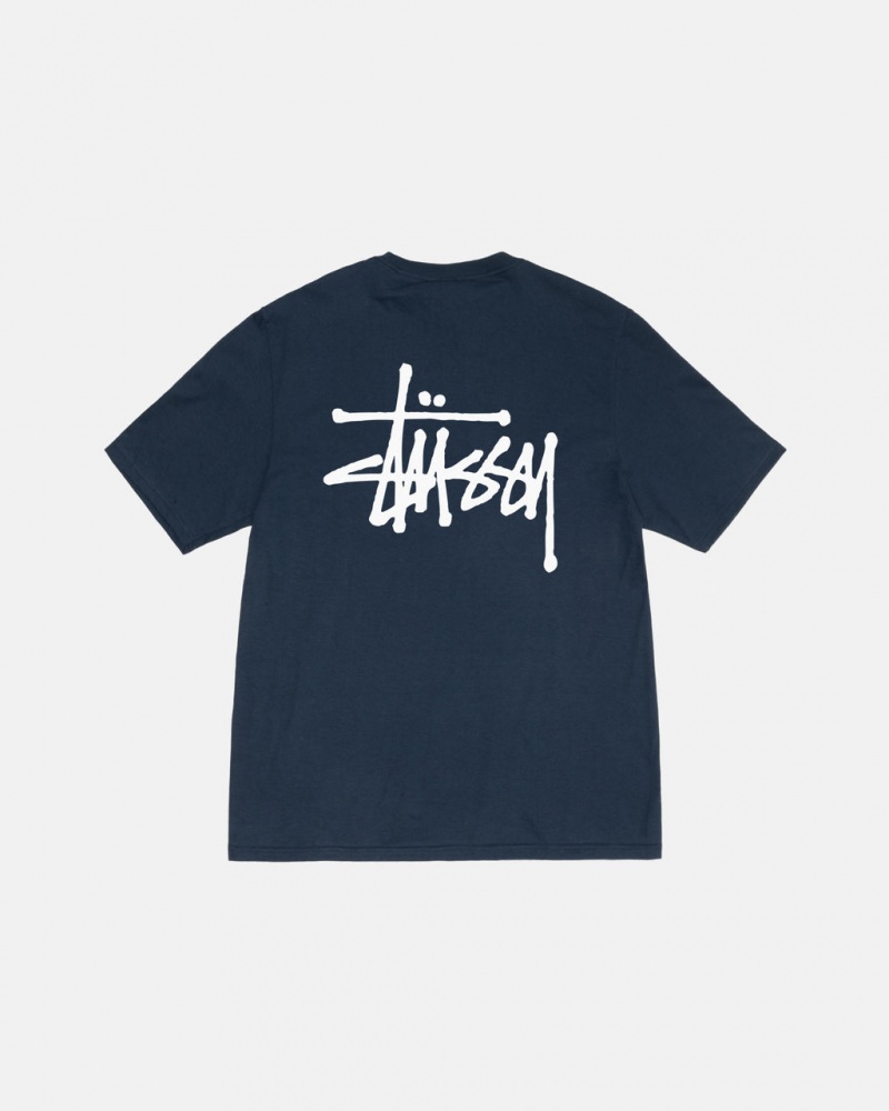 Stussy Basic Stussy Tee Women T Shirt Navy | WQY-3196