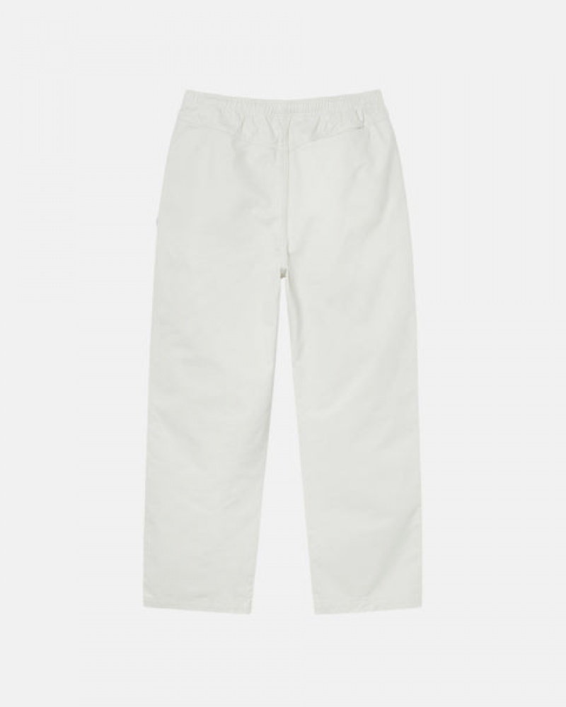 Stussy Beach Pant Brushed Cotton Men Pants Beige | EGY-8747