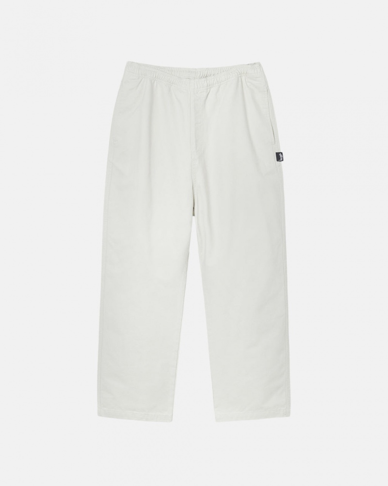 Stussy Beach Pant Brushed Cotton Men Pants Beige | EGY-8747