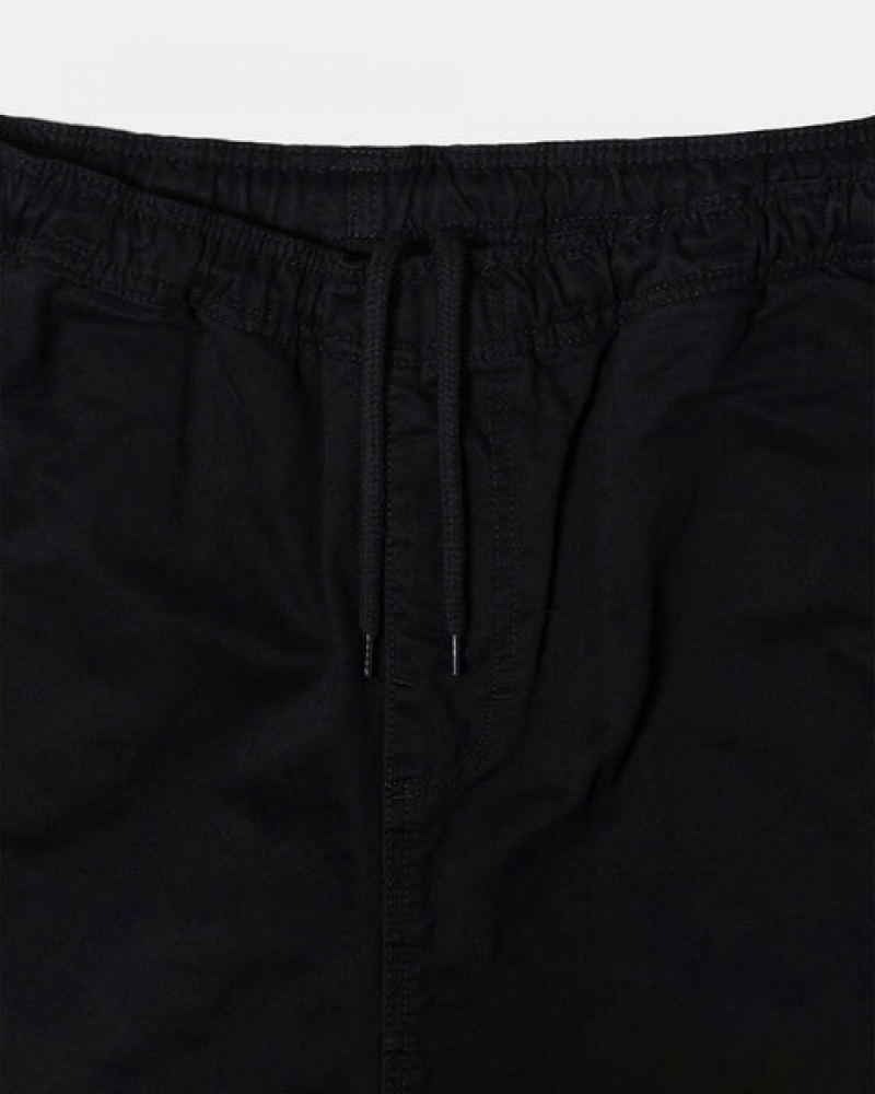 Stussy Beach Pant Brushed Cotton Men Pants Black | MDR-6834