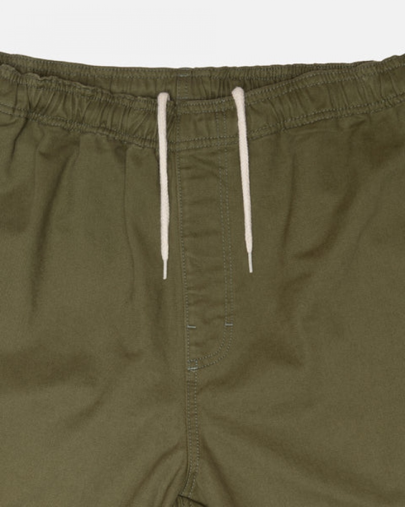 Stussy Beach Pant Brushed Cotton Women Pants Olive | PHR-5753