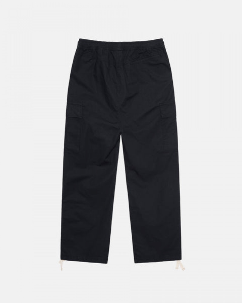 Stussy Beach Pant Ripstop Cargo Men Pants Black | ZFD-2985