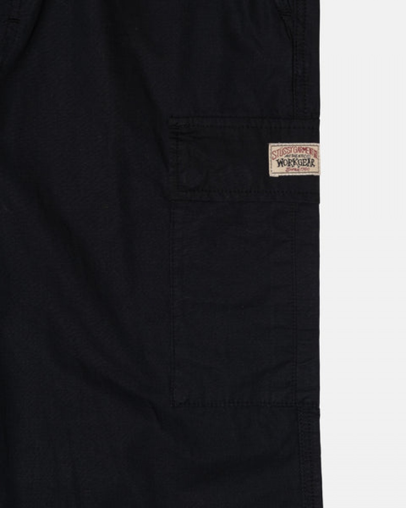 Stussy Beach Pant Ripstop Cargo Men Pants Black | ZFD-2985