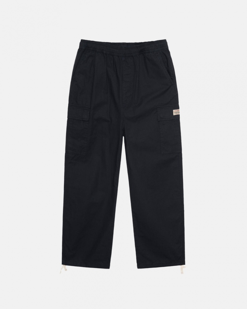 Stussy Beach Pant Ripstop Cargo Men Pants Black | ZFD-2985