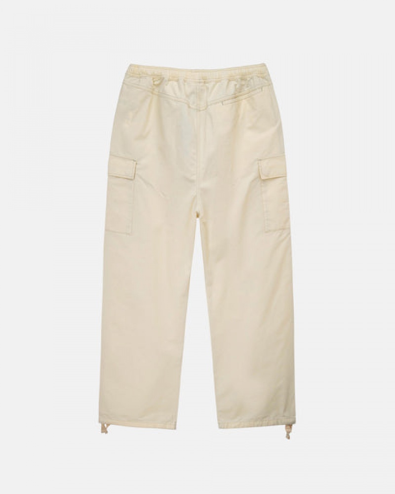 Stussy Beach Pant Ripstop Cargo Men Pants Cream | GXV-8514