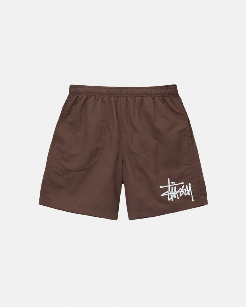 Stussy Big Basic Water Short Men Swimwear Coffee | ZGC-7646