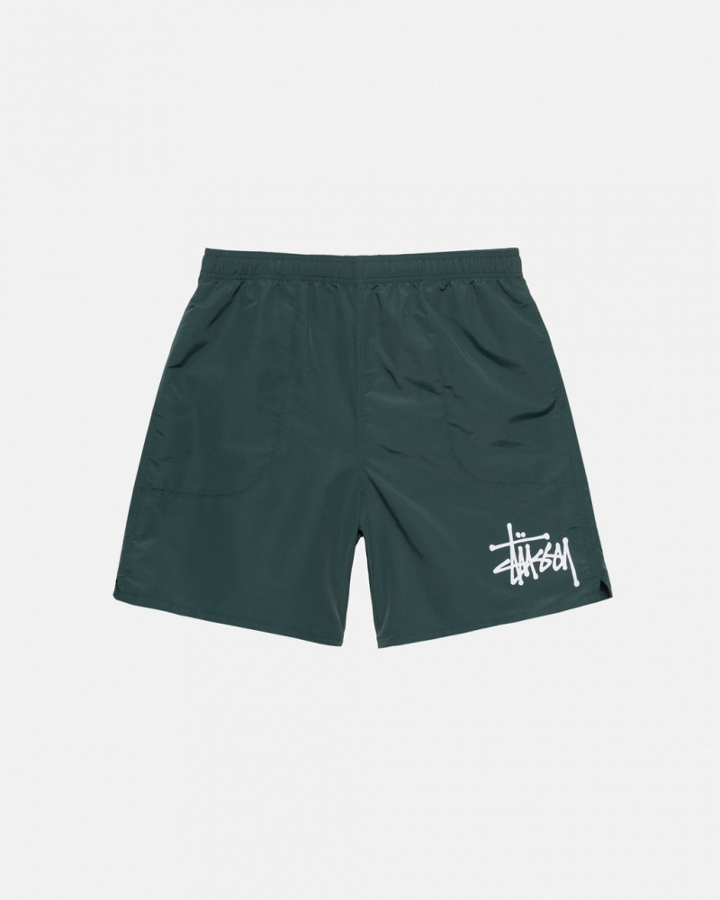 Stussy Big Basic Water Short Men Swimwear Green | URR-6039