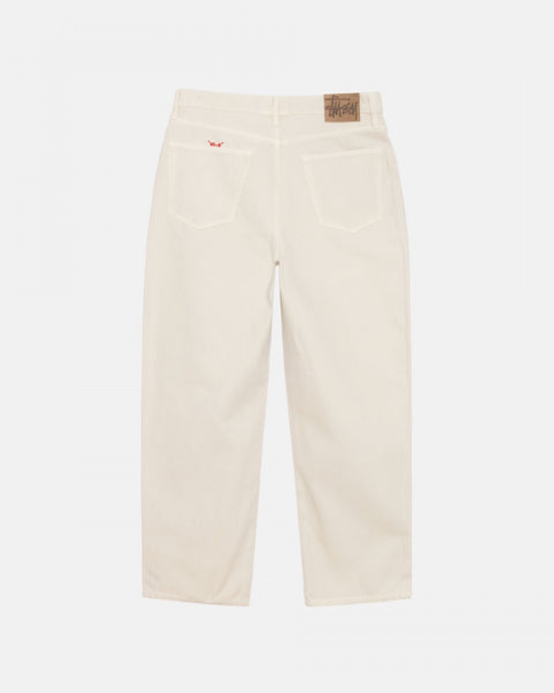 Stussy Big Ol' Jean Washed Canvas Men Denim Beige | NSL-3620