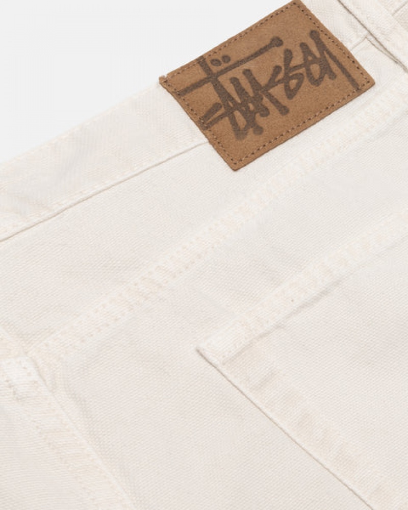 Stussy Big Ol' Jean Washed Canvas Men Denim Beige | NSL-3620